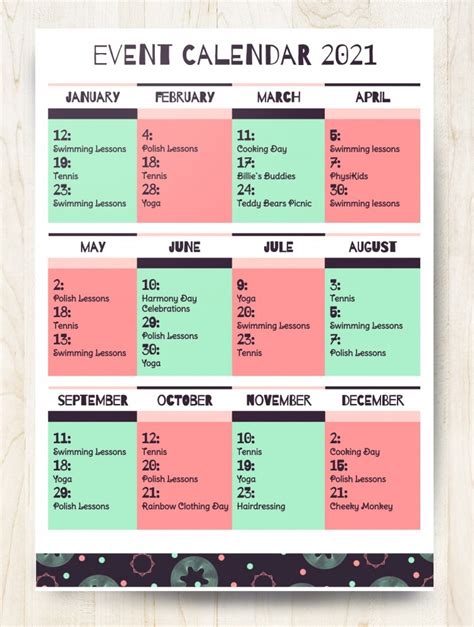 free online event calendar.
